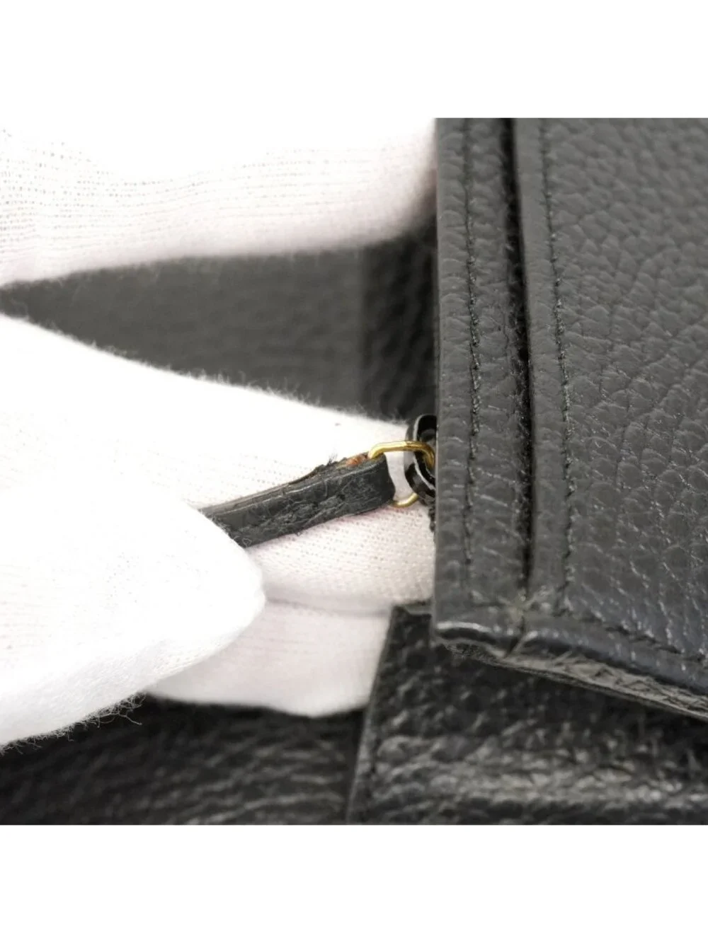 Gucci Wallet GG Marmont Leather Black Gold